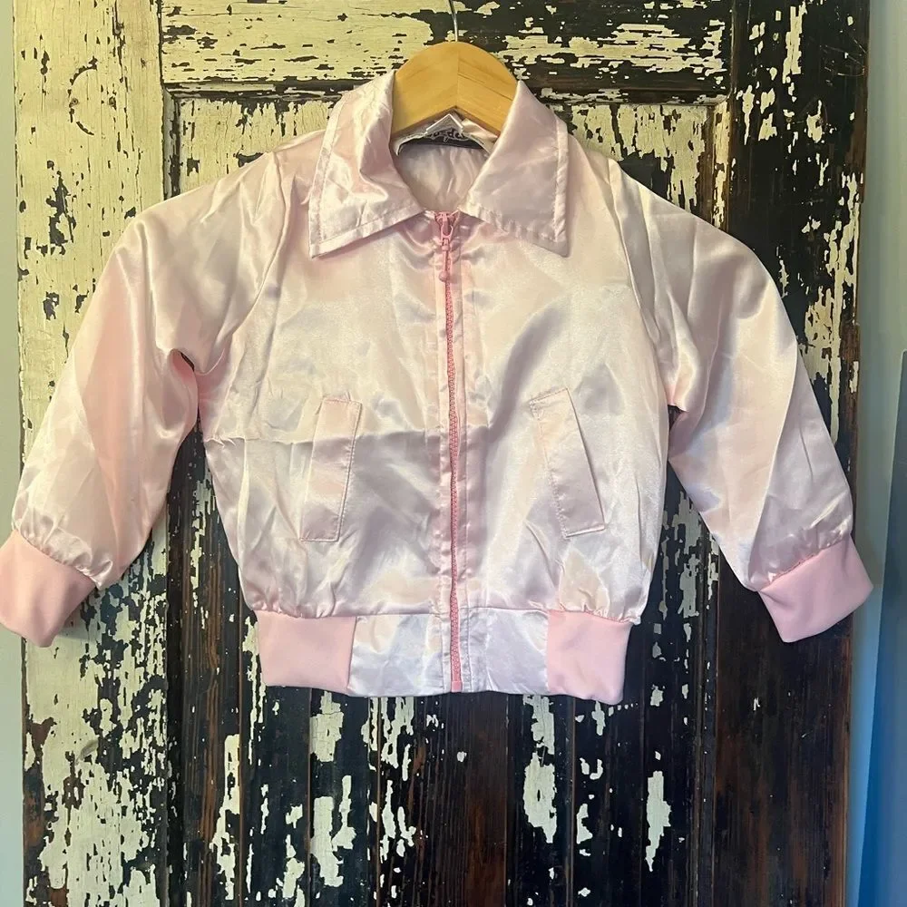 Grease Pink Ladies NWT Pink Satin Jacket. XS. Halloween costume. Cute.